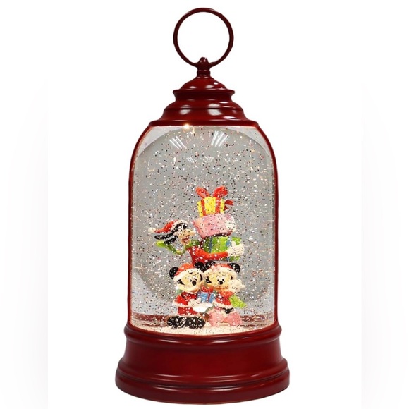 Moments In Time Disney Christmas Water Spinning Snow Globe Lantern New - Picture 2 of 7